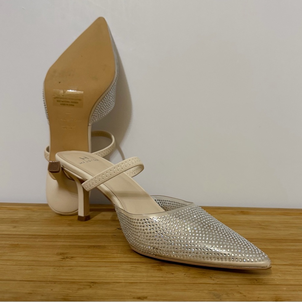 H by Halston Cream and Silver Heels